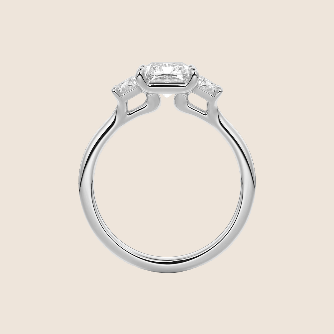 Radiant 3 Stone Engagement Ring