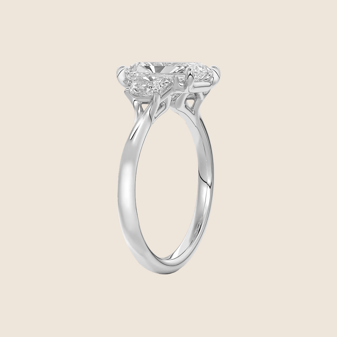 Radiant 3 Stone Engagement Ring