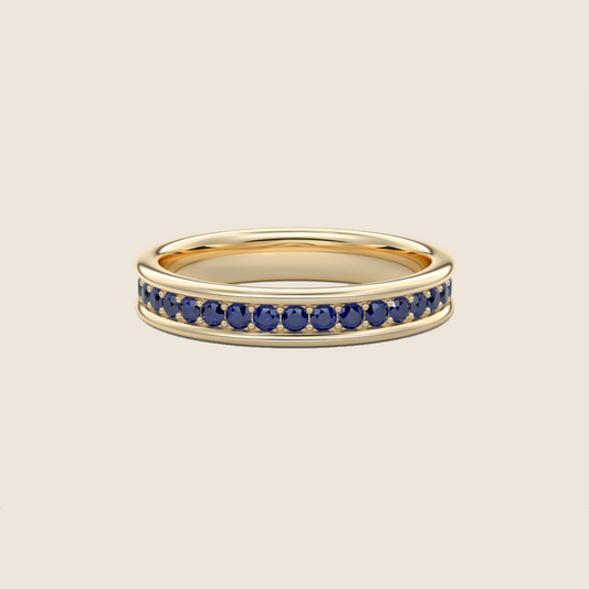 Blue Diamond Channel Set Band