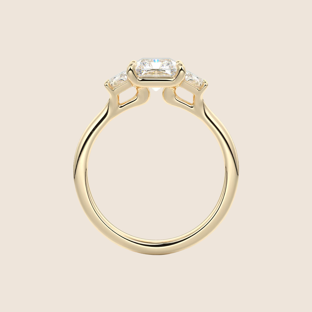 Radiant 3 Stone Engagement Ring