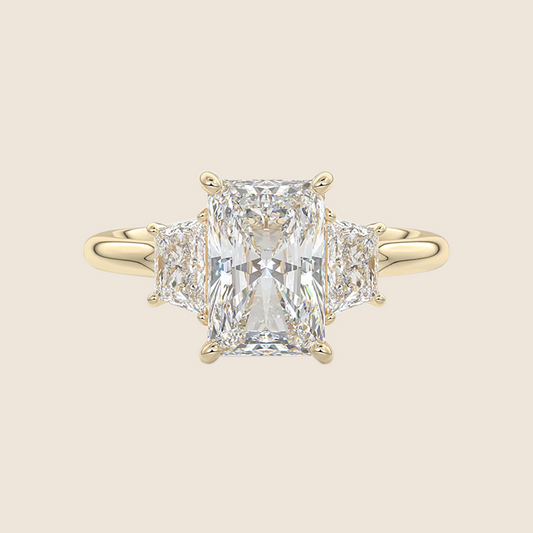 Radiant 3 Stone Engagement Ring