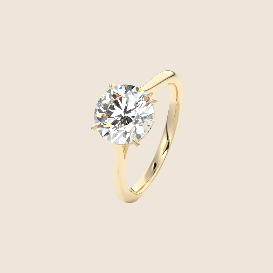 Round Cathedral Engagement Ring