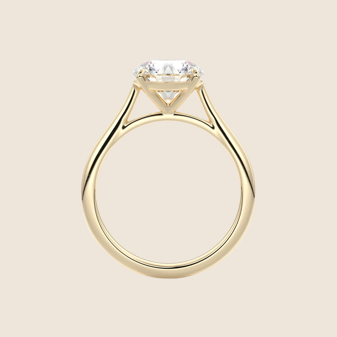 Round Cathedral Engagement Ring