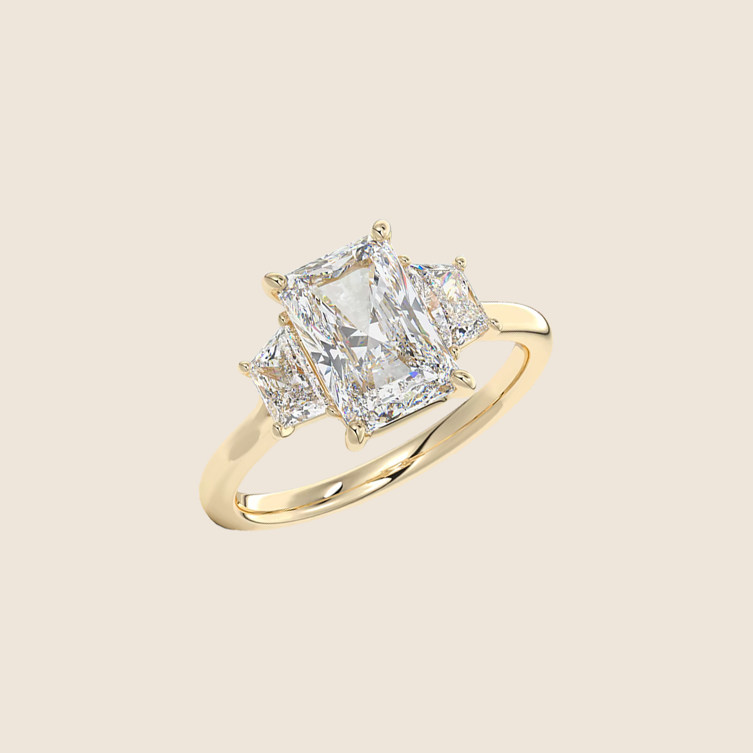 Radiant 3 Stone Engagement Ring