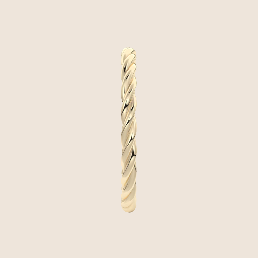 Braided Solid 18K Yellow Gold Band