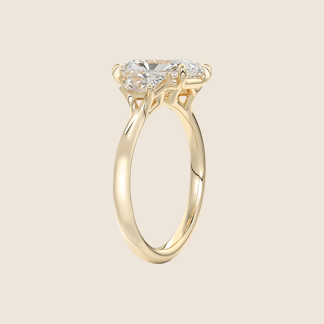 Radiant 3 Stone Engagement Ring