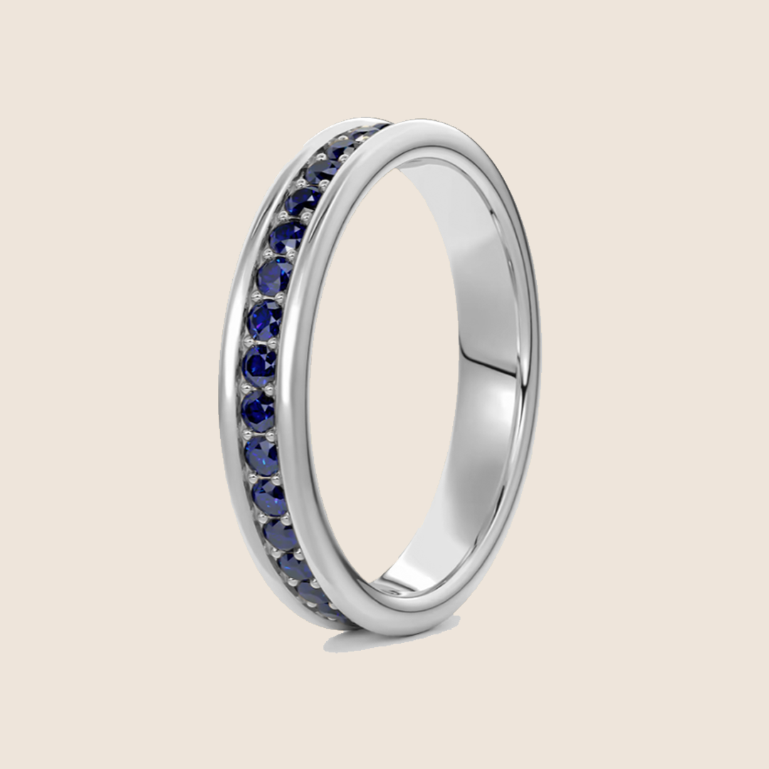 Blue Diamond Channel Set Band