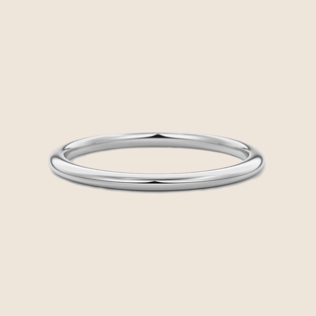 Barely-there Solid 18K White Gold Band