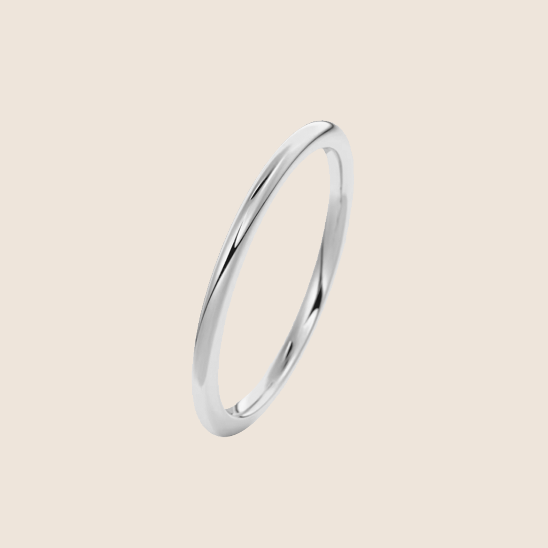 Barely-there Solid 18K White Gold Band