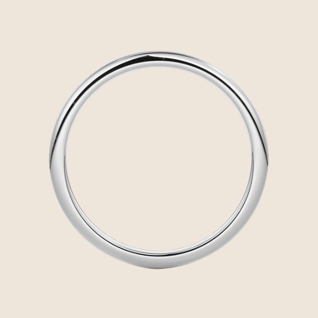 Barely-there Solid 18K White Gold Band