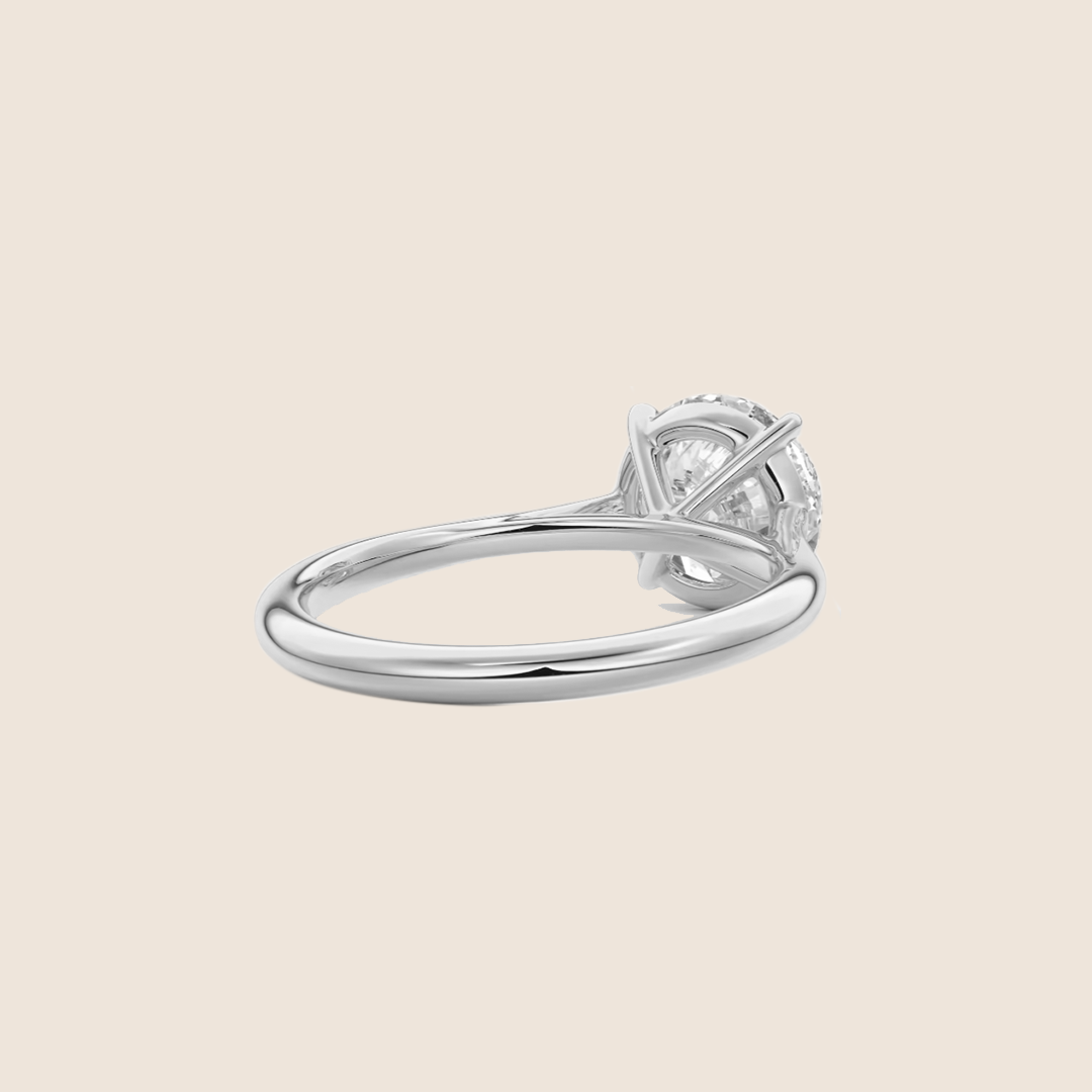 Round Cathedral Engagement Ring