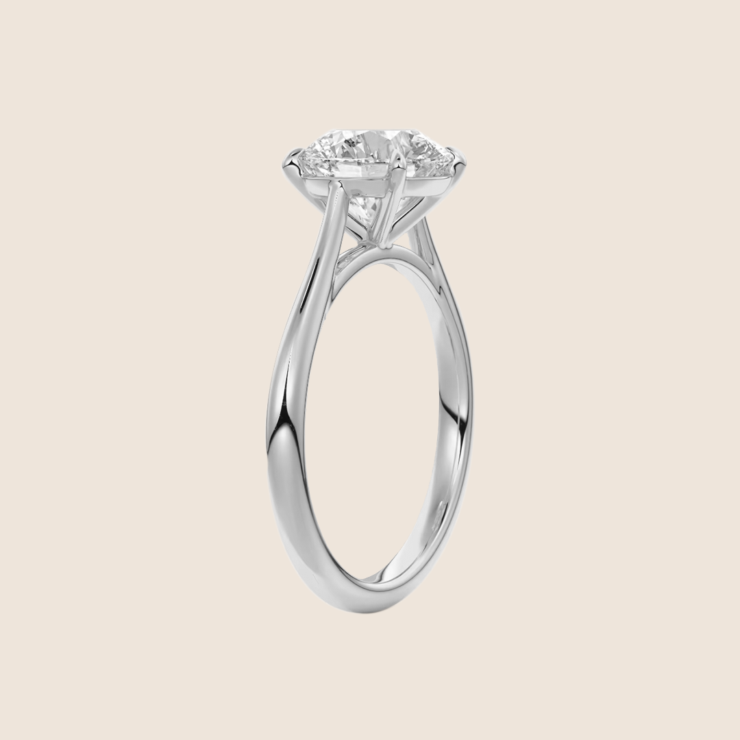 Round Cathedral Engagement Ring