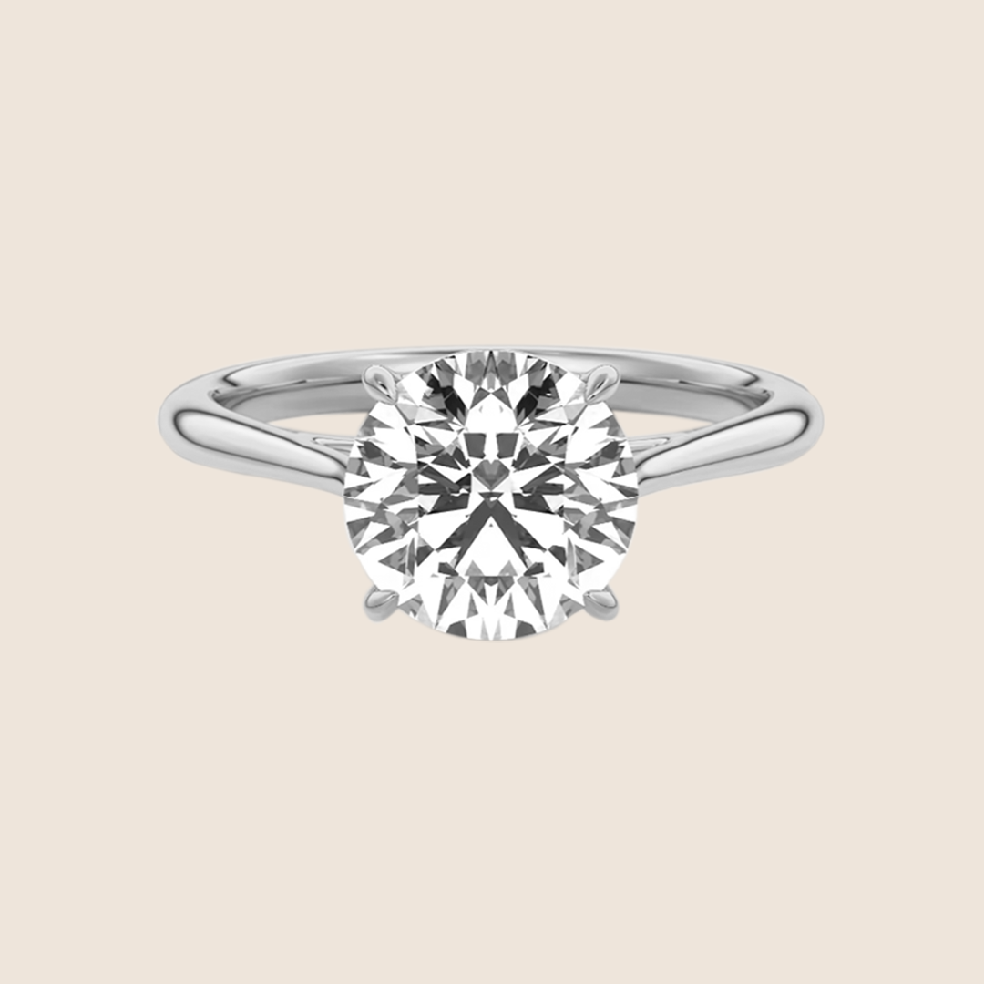 Round Cathedral Engagement Ring