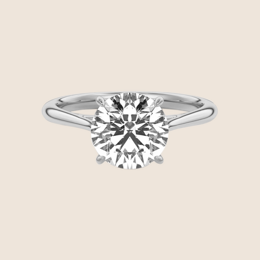 Round Cathedral Engagement Ring