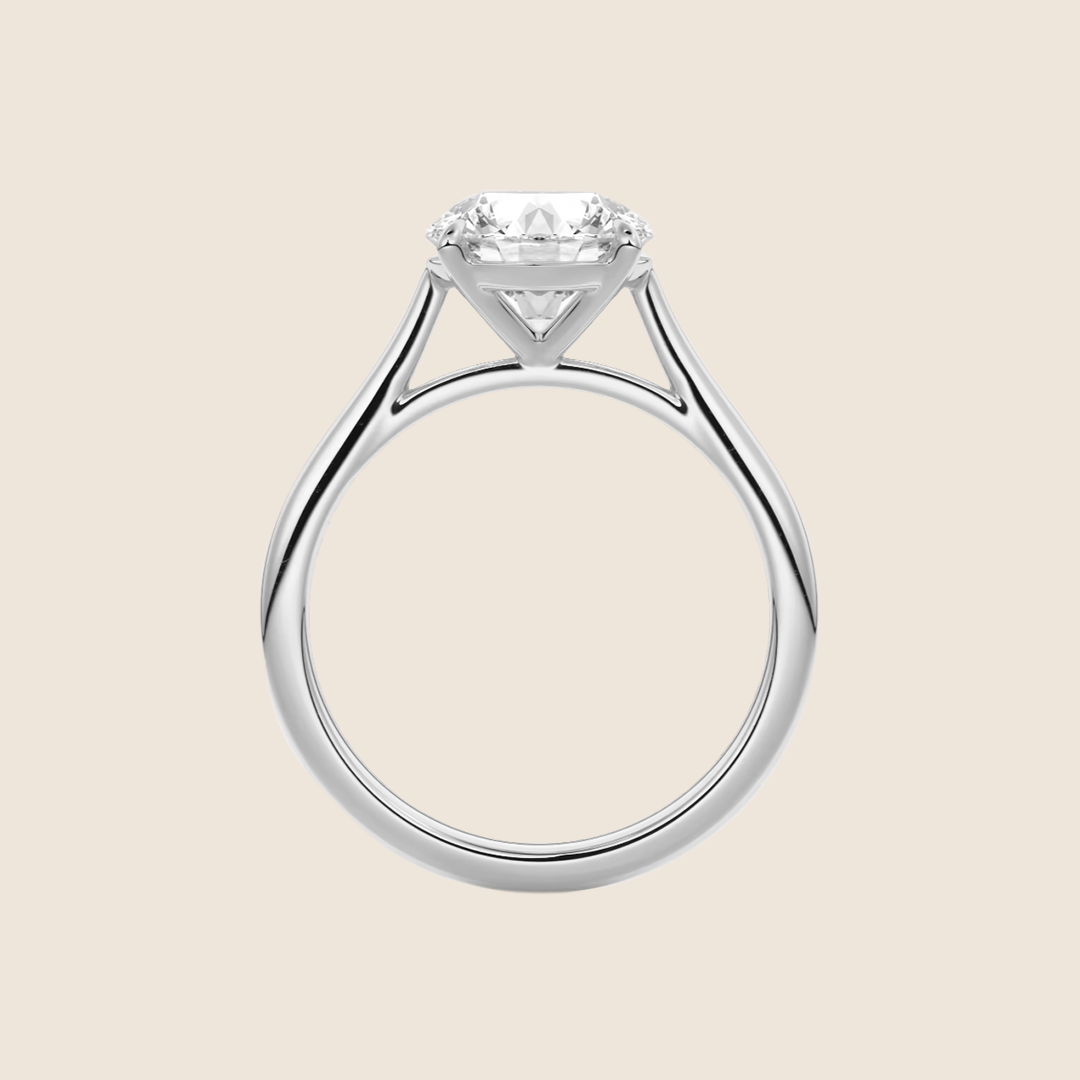 Round Cathedral Engagement Ring