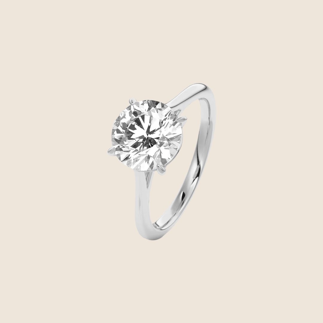 Round Cathedral Engagement Ring